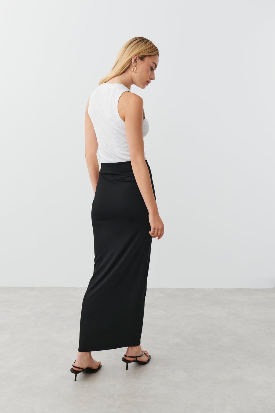 Soft touch ruched skirt - Stone