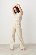 Soft touch funnel neck top - Stone
