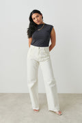 Soft touch funnel neck top - Stone