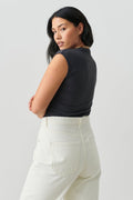 Soft touch funnel neck top - Stone