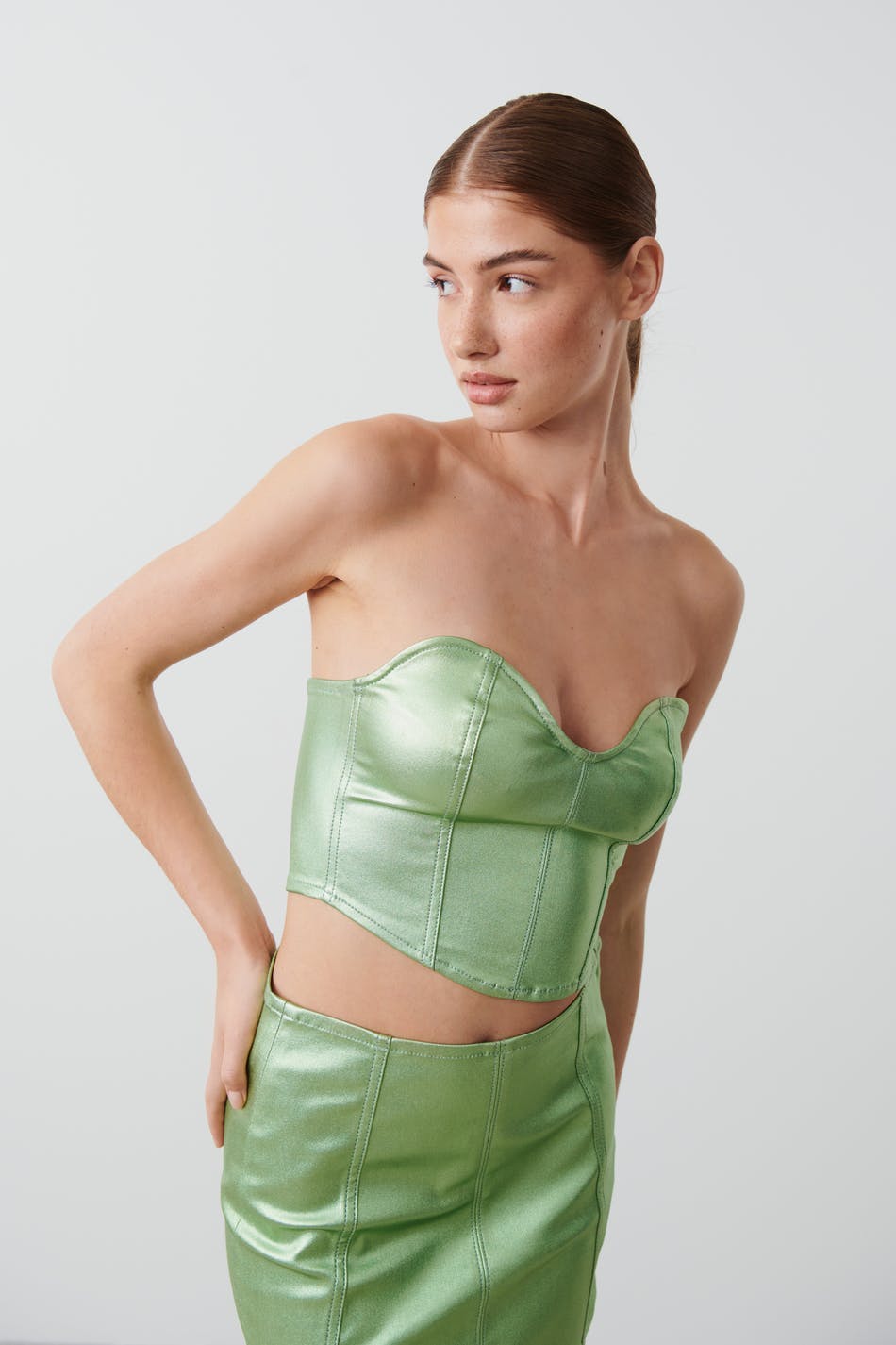 Metallic corset - Vert clair