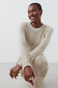 Rib glitter dress - Beige