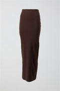 stretchy maxi skirt - Seal brown