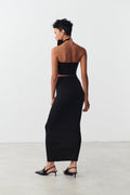 stretchy maxi skirt - Noir