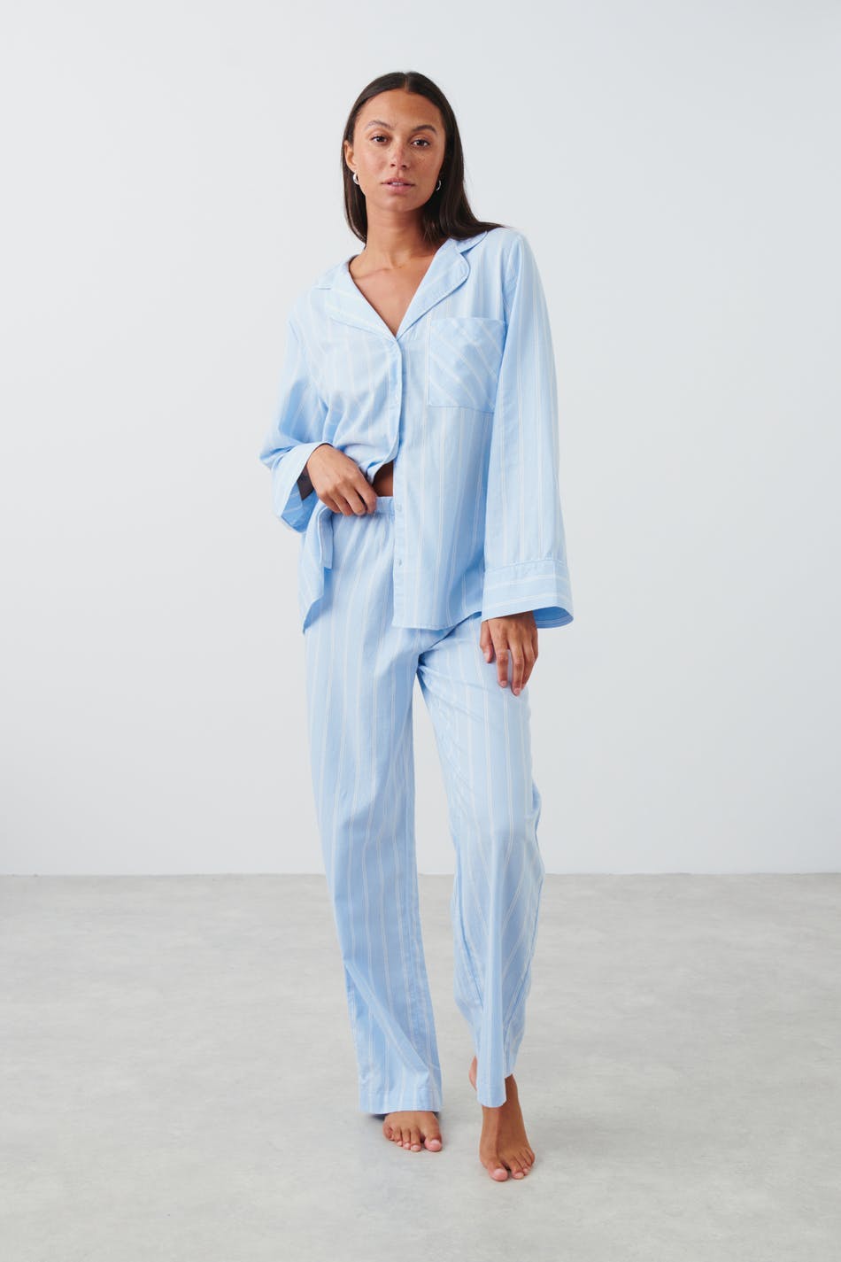 flannel pyjamas trousers - Blue/stripe