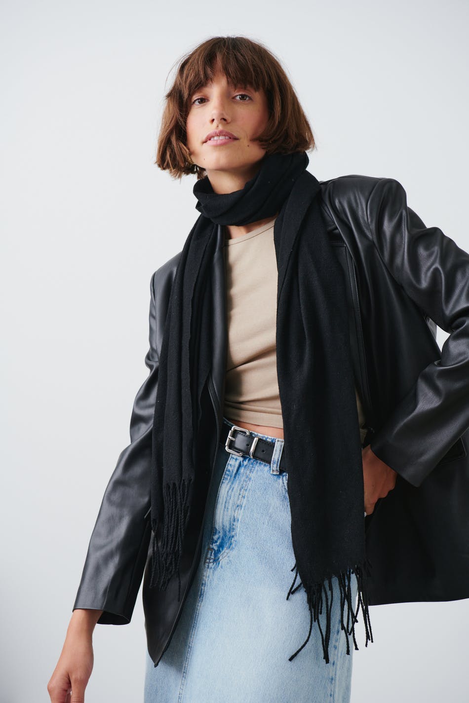 everyday soft scarf - Noir