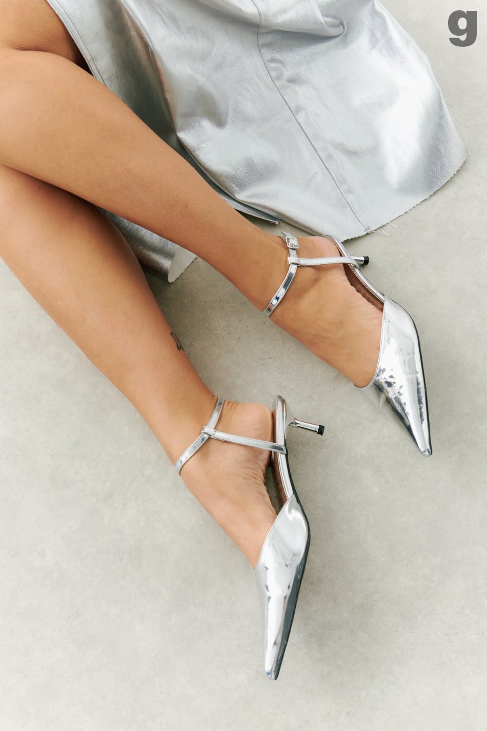 Pointed silver pumps - Argent