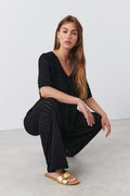 Pointelle knit trousers - Noir