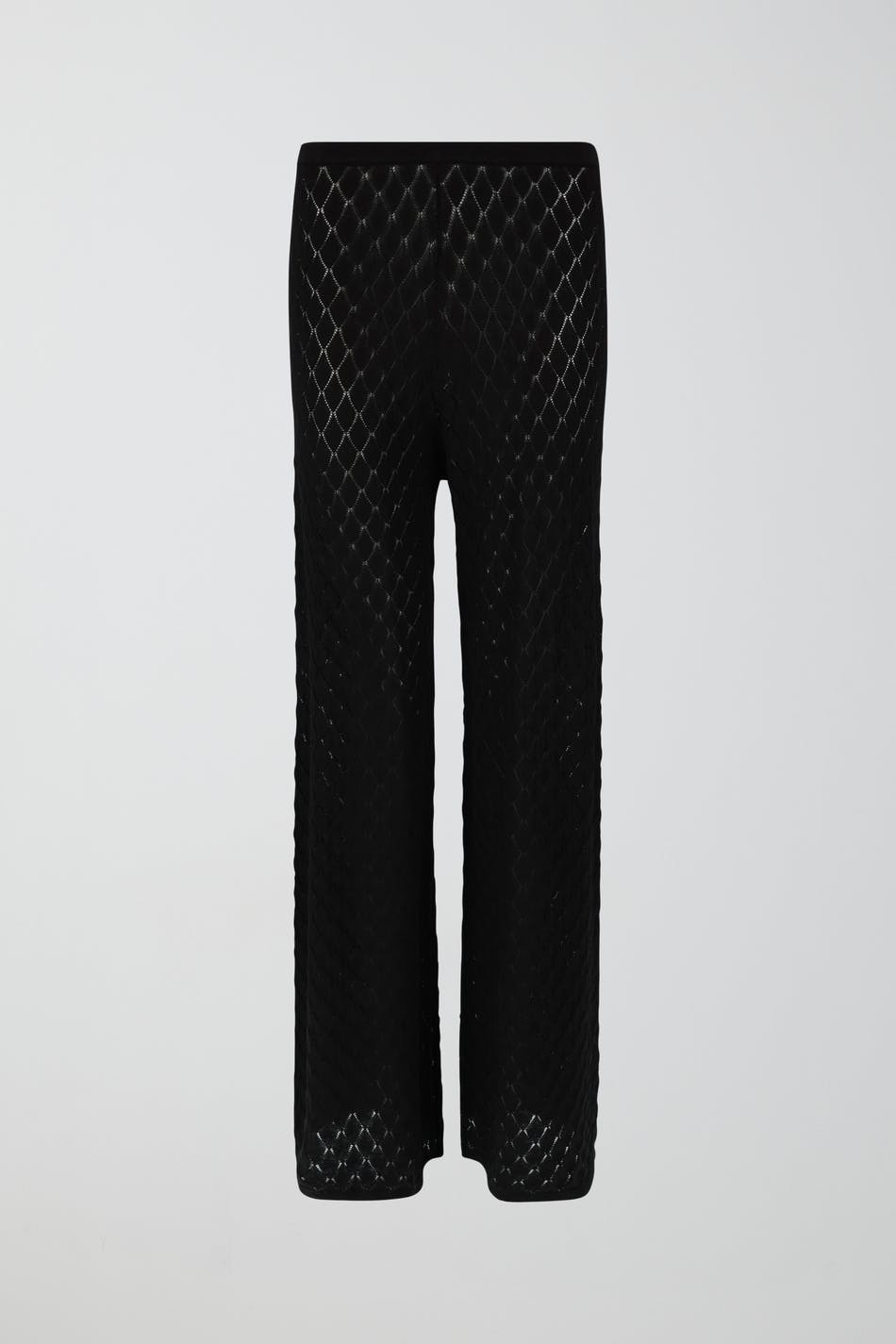 Pointelle knit trousers - Noir