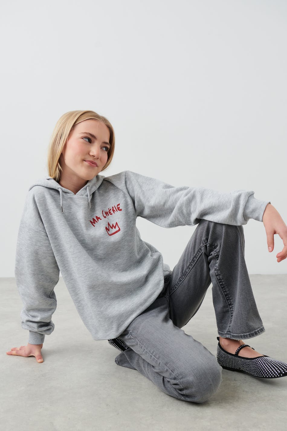 y basic hood - Lt greym/print