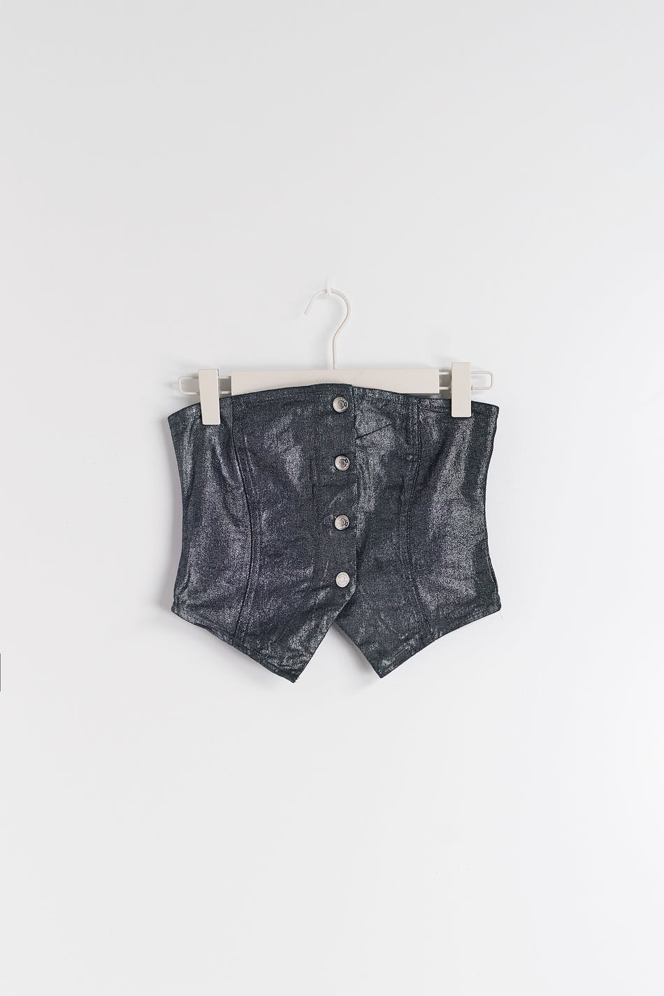 Sparkle denim corset - Argent
