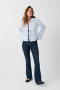 low waist bootcut jeans - Gris