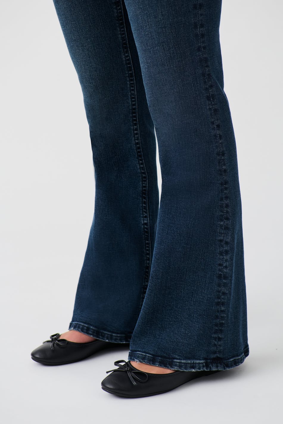 low waist bootcut jeans - Gris