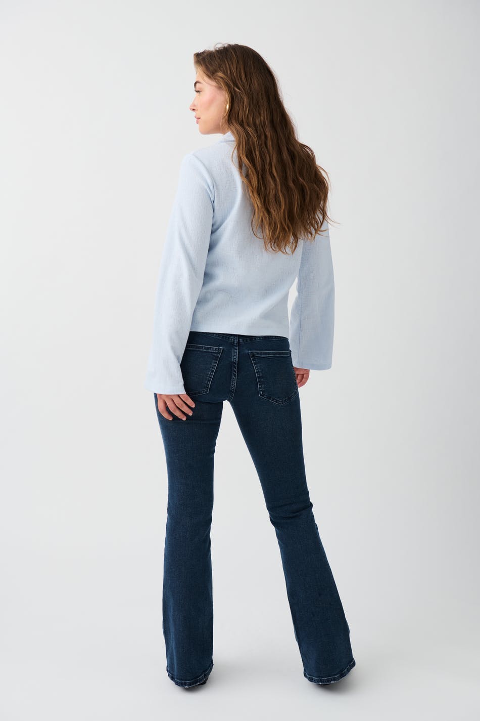 low waist bootcut jeans - Gris