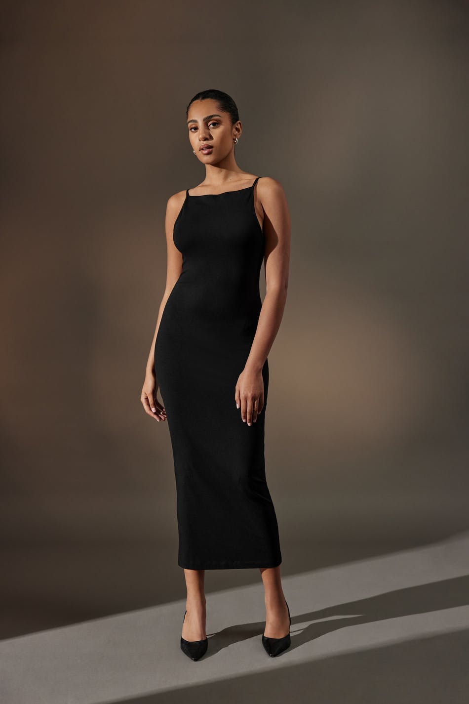 Boatneck strap dress - Noir