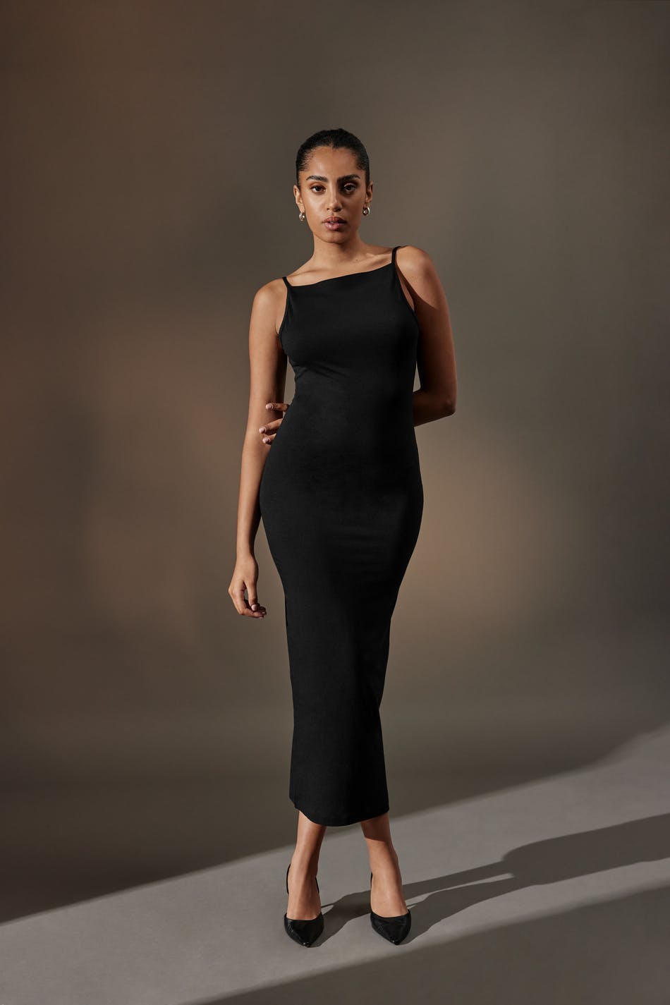Boatneck strap dress - Noir
