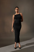 Boatneck strap dress - Noir