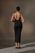 Boatneck strap dress - Noir