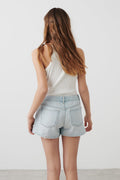 Y rhinestone denim shorts - Bleu clair