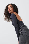 Soft touch ls low back top - Stone