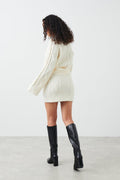 Cable knitted skirt - Blanc cassé