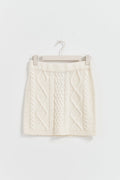 Cable knitted skirt - Blanc cassé