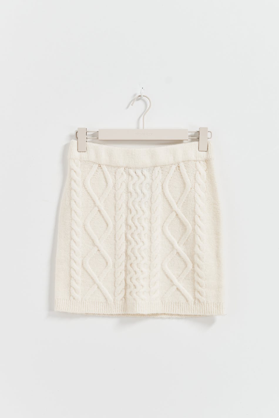 Cable knitted skirt - Blanc cassé