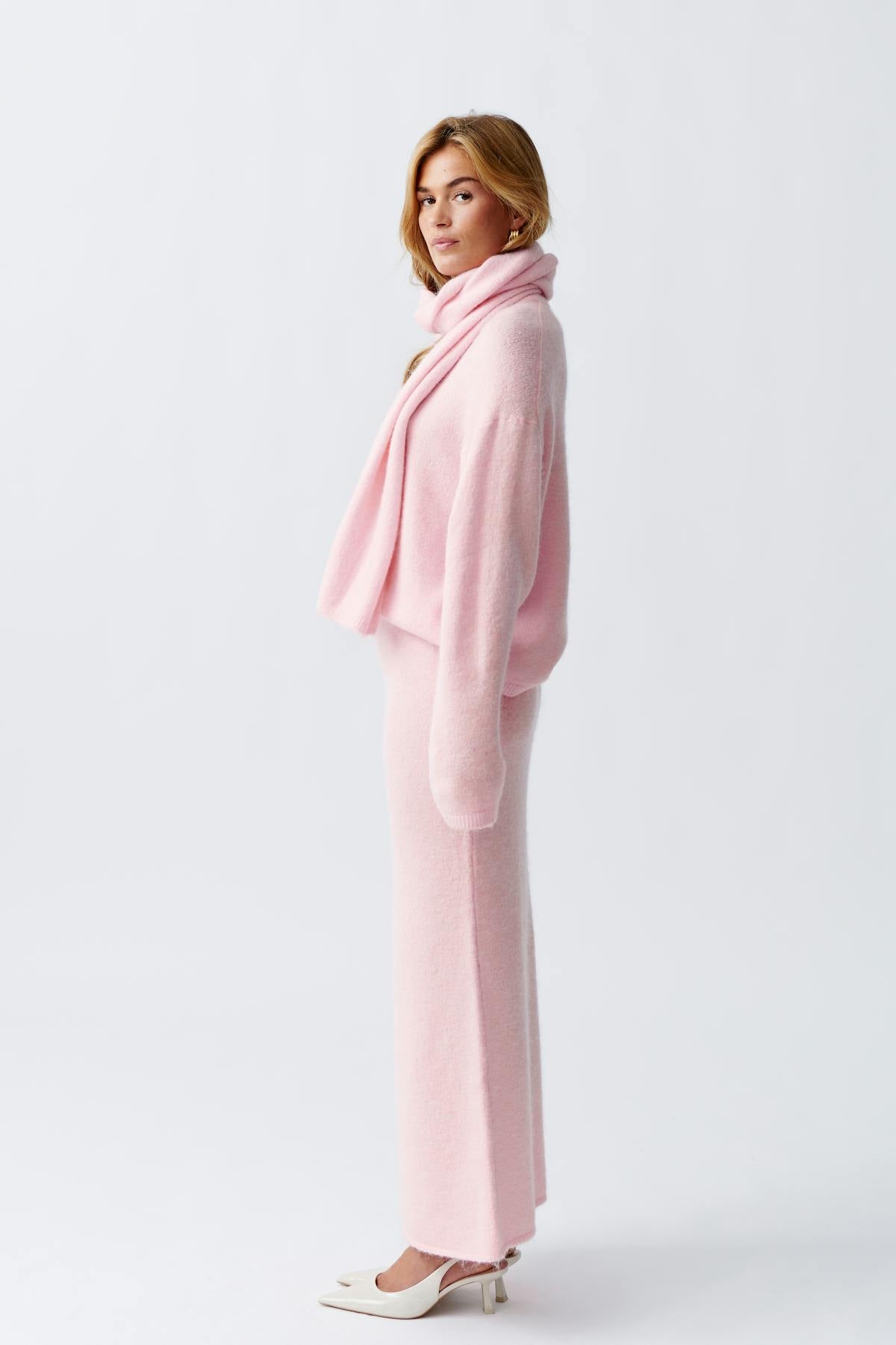 knitted maxi skirt - Almond milk