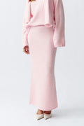 knitted maxi skirt - Almond milk