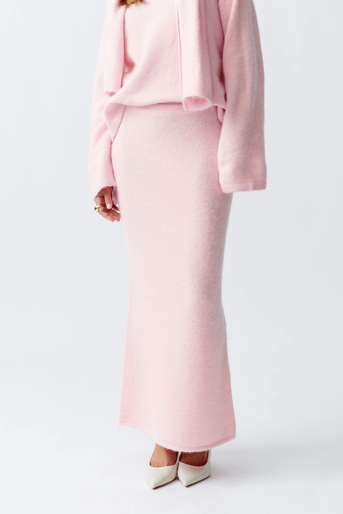 knitted maxi skirt - Almond milk