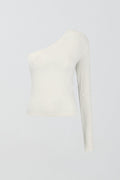 Soft touch one shoulder top - Blanc cassé