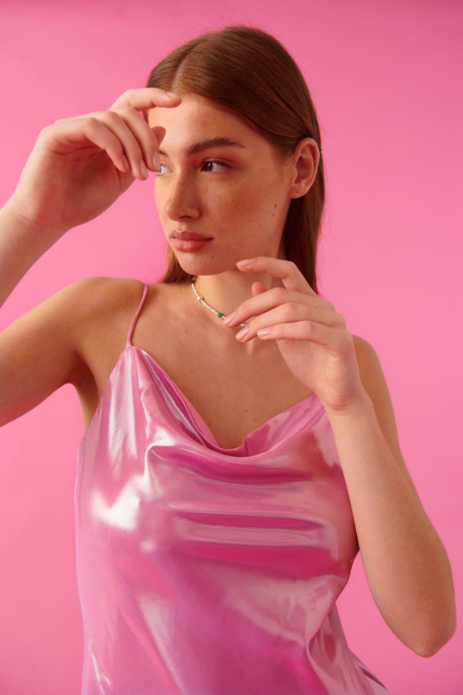Cowl neck dress - Begonia pink