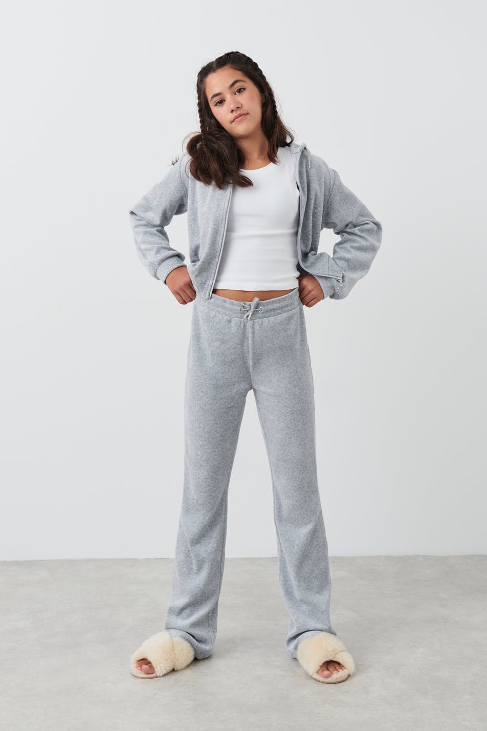 Y velour pants - Grey melange