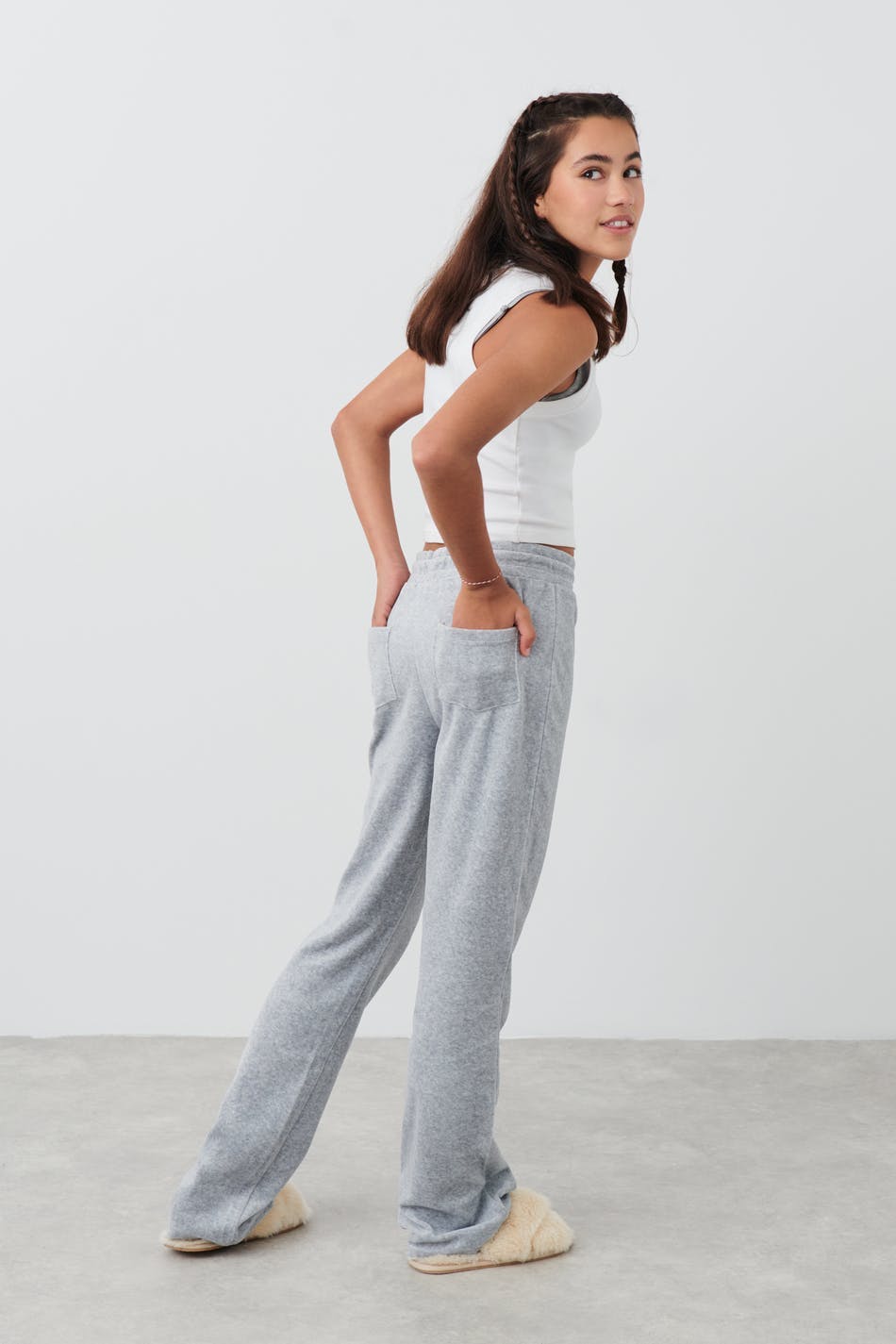 Y velour pants - Grey melange