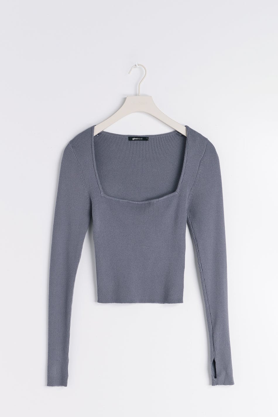 Knitted squareneck top - Silver filigee