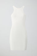 Rib mini dress - Blanc