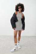 Rib mini dress - Blanc