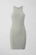 Rib mini dress - Grey melange