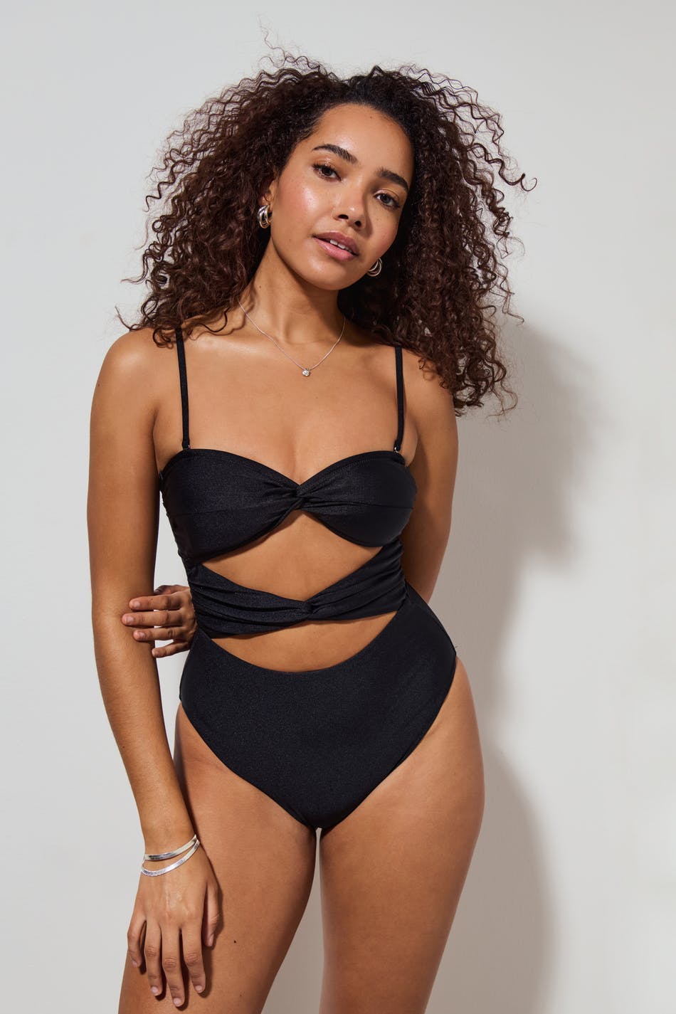 Cutout twist swimsuit - Noir
