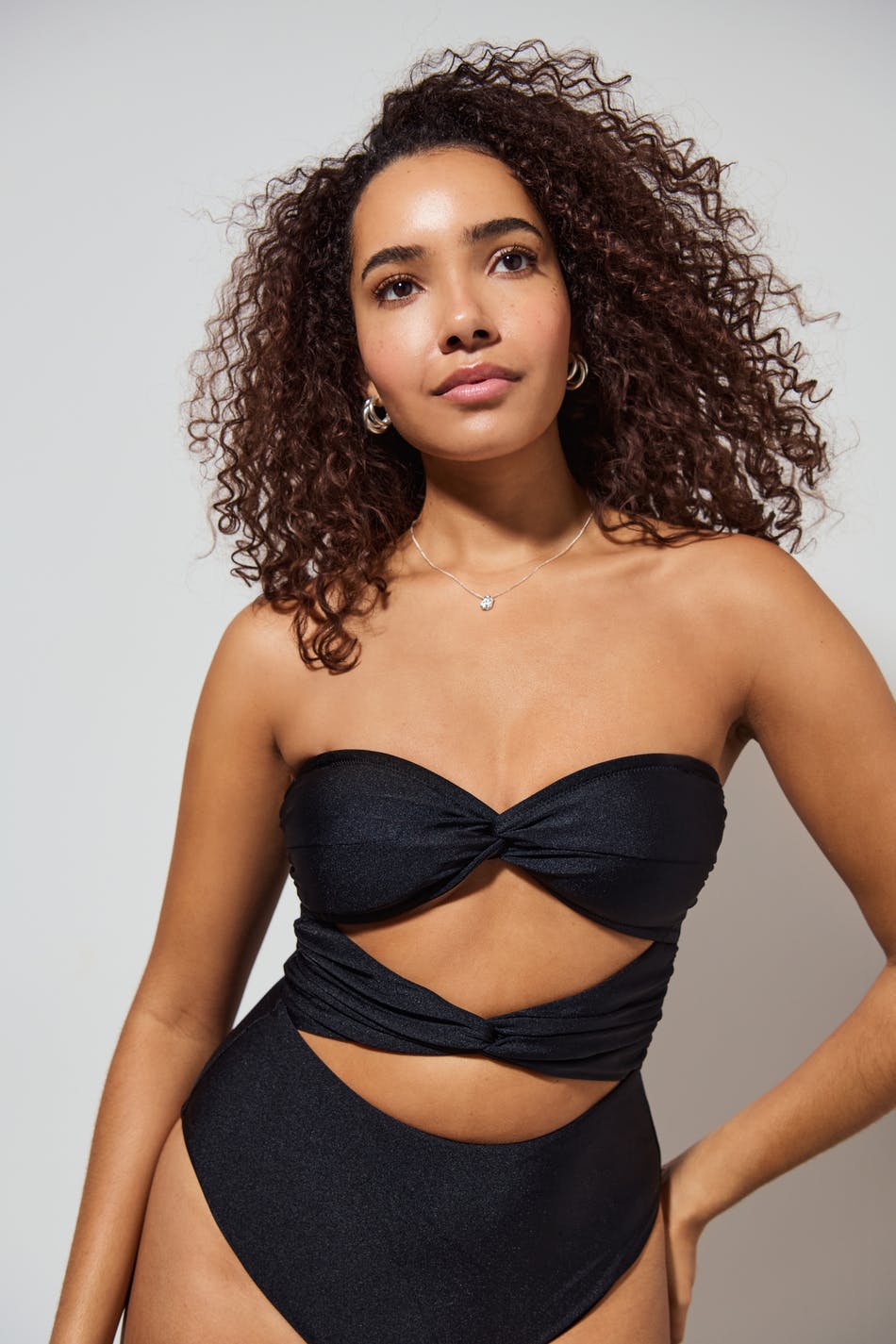 Cutout twist swimsuit - Noir