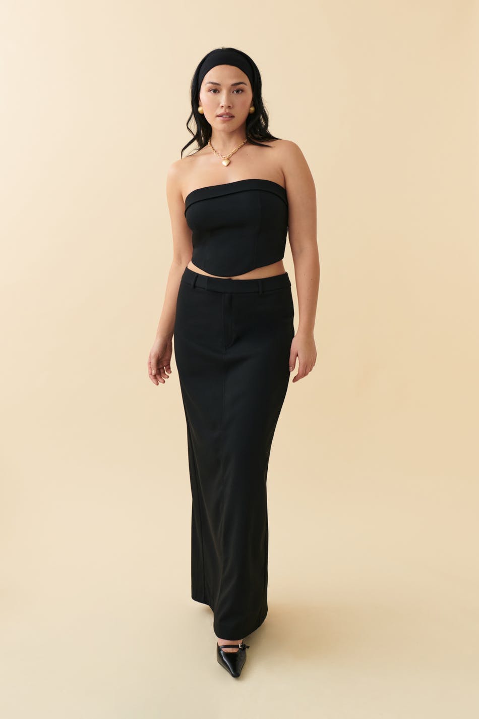 Maxi slit skirt - Noir