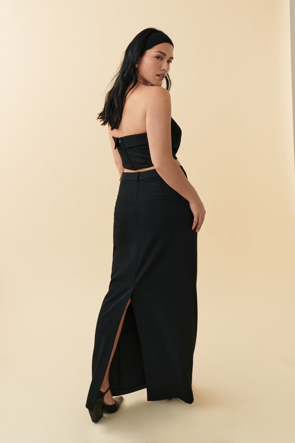Maxi slit skirt - Noir