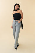 Mesh tube top - Noir