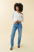 One shoulder wire top - Blanc cassé