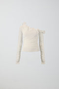 One shoulder wire top - Blanc cassé