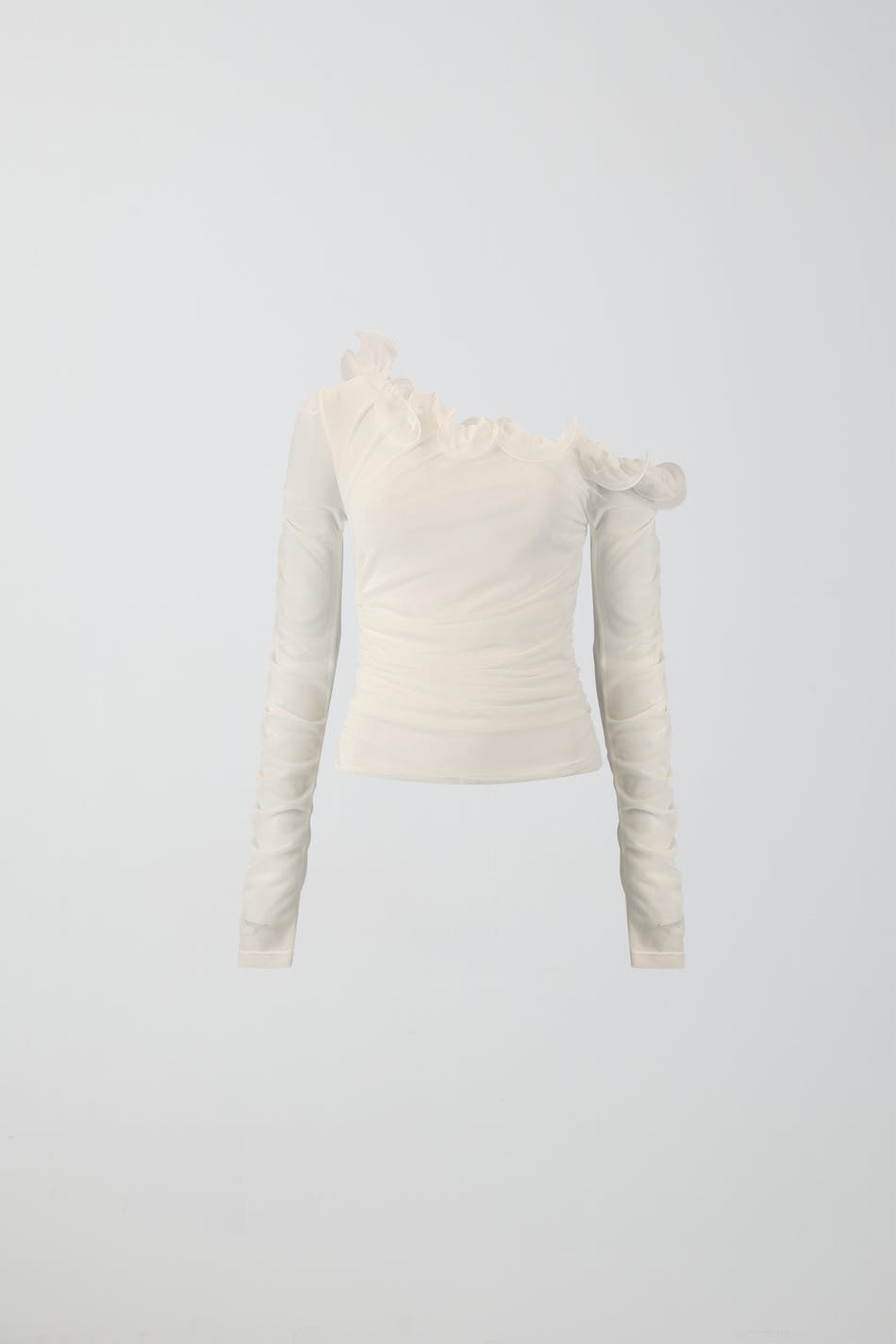 One shoulder wire top - Blanc cassé
