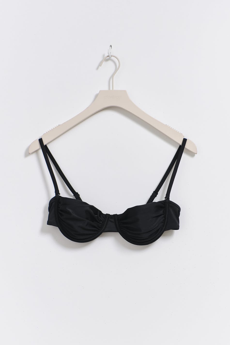 Highshine triangle bikini top - Noir