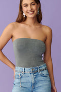 Straight long tube top - Gris