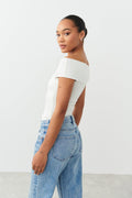 Soft touch wrap top - Blanc cassé