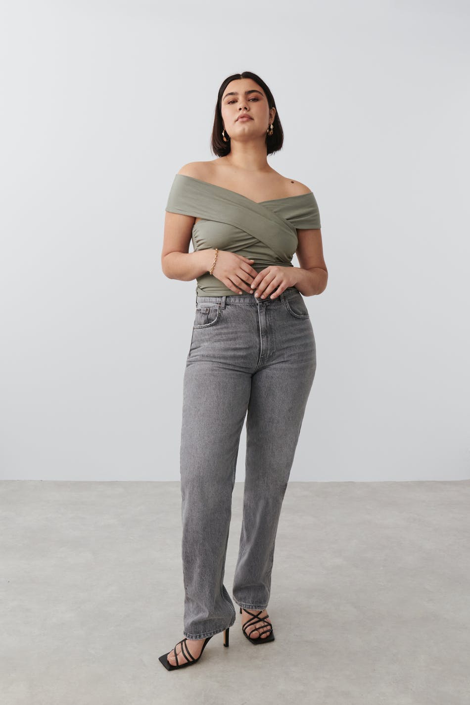 Soft touch wrap top - Blanc cassé
